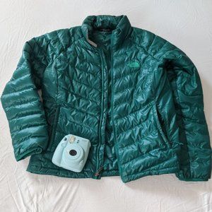 North Face 550 Down Jacket Green Puffer Size Large